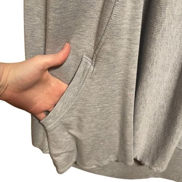 ATHLETA- Pranayama Wrap Cardigan Heather Blue Thumbholes Long Sleeved Small TALL - Picture 6 of 14